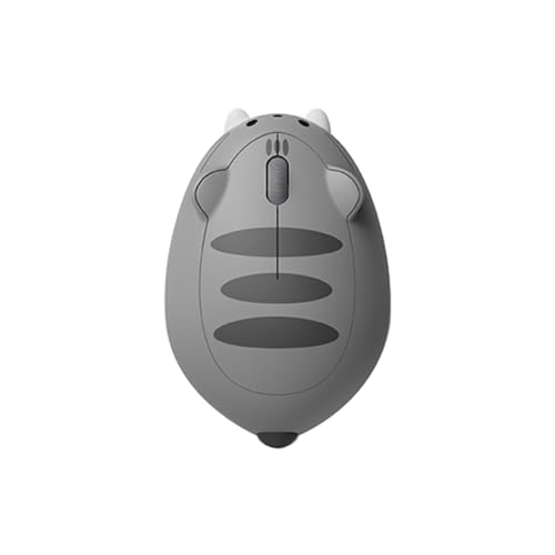 Akko Kabellose Gaming-Maus mit Katzenmotiv, 2,4 GHz mit USB-Empfänger, niedliche optische schnurlose Cartoon-Maus für Computer/Laptop/Desktop/PC/iPad, kompatibel mit Mac/Win (Grau Mimo)