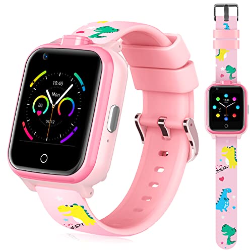 OKYUK Smartwatch Kinder mit GPS und Telefon 4G-Smartwatch mit Mehreren Funktionen Tracker Kinder Uhr kann als Geschenk verwendet Werden geeignet für Kinder im Alter von 3–12 Jahren (Rosa)