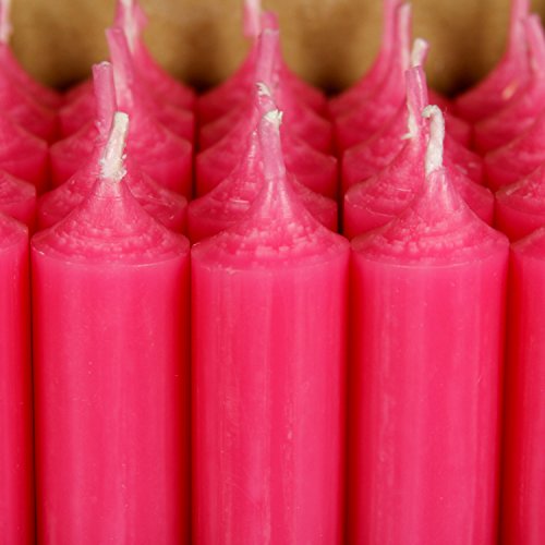 Bütic GmbH durchgefärbte Stabkerzen 250mm x 22mm - hochgereinigte Kerzen mit rückstandsfreiem Abbrand, Farbe:Pink, Set mit:25 Stück