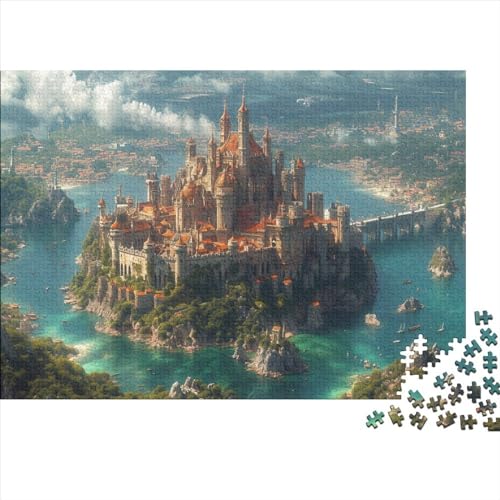 Schloss 1000 Teilefür Erwachsene TeensImpossible Puzzle Magisches Schloss Geschicklichkeits Spiel Spaß Familien Puzzles Einzigartiges Geschenk Moderne Wohnkultur 1000pcs (75x50cm)