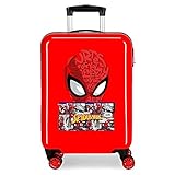 Marvel Spiderman Comic Kabinentasche, Rot, 38 x 55 x 20 cm, starr, ABS, seitlicher Zahlenkombinationsverschluss 34 l, 2,66 kg, 4 Doppelrollen, Handgepäck.