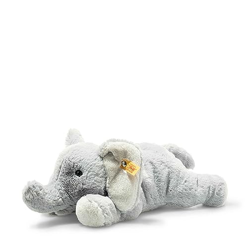 Steiff 64074 Soft Cuddly Friends Elna Elefant-28 cm-Kuscheltier für Kinder – kuschelig & weich-waschbar – hellgrau (064074)