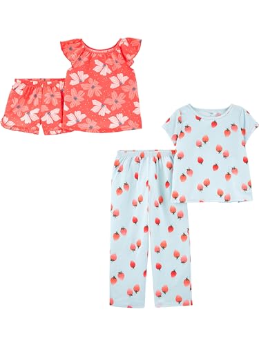 Simple Joys by Carter's 4-Piece Poly Pajamas Pyjama-Set, Beere/Floral, 4-5 Jahre