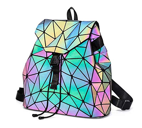 Ulalaza Geometrische leuchtende Einkaufstasche Holographische Geldbörsen und Handtaschen Flash Reflective Crossbody Bag für Frauen