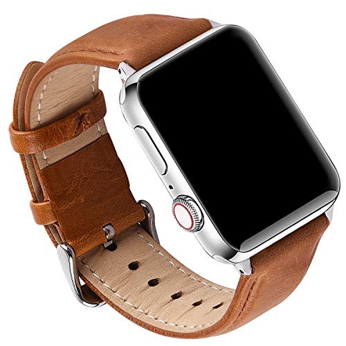 GerbGorb Apple Watch Armband Leder Kompatibel für Apple Watch 49mm 45mm 44mm 42mm Schnellverschluss Retro Armband Vintage Leder für iWatch Ultra/SE2/SE/8/7/6/5/4/3/2/1 Braun