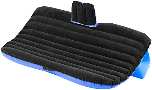 Lescars Automatratze: Aufblasbares Bett für den Auto-Rücksitz mit 12-Volt-Luftpumpe (Auto Luftmatratze)