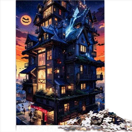 Halloween-Karnevalstag-Puzzles für Erwachsene, 1000-teiliges Holzpuzzle, nachhaltiges Puzzle für Erwachsene, Geburtstagsgeschenk für Erwachsene, Jungen und Mädchen, 1000 Teile (50 x 75 cm)