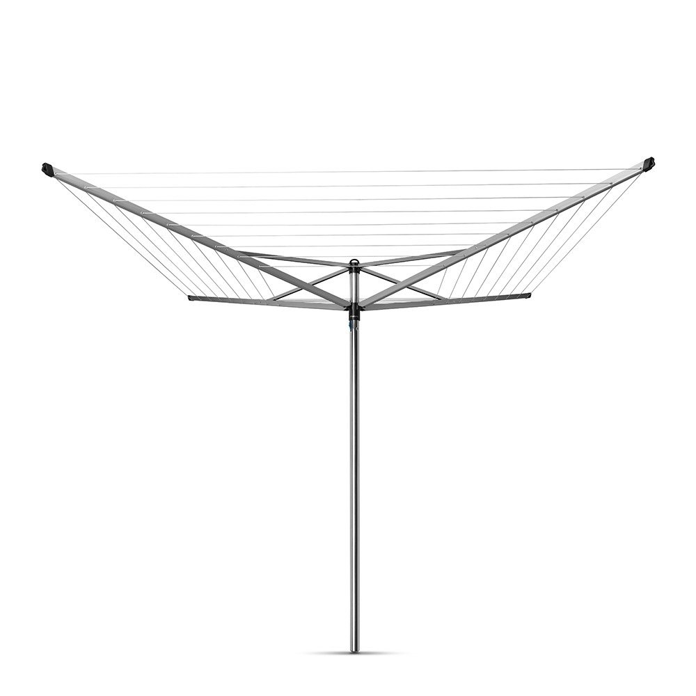 Brabantia - Topspinner Wäschespinne - Regenschirm'-System - UV-beständige Wäscheleine, 50 m - Reibungsloses Drehungen - Kein Durchhängen - Auch für Kleiderbügel - Metallic Grey - ø 295 m