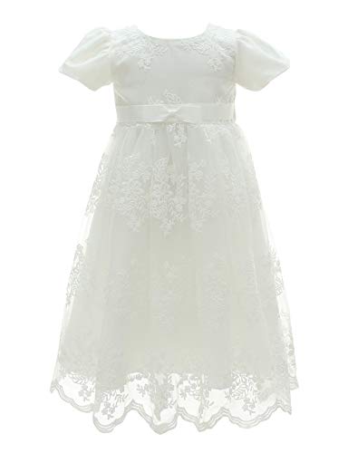 Happy Cherry Baby Hochzeitkleid Festzug Prinzessin Partykleid Blumenmädchenkleid Geburtstagfeier Tüll Kleid Weiß 18-24 Monate