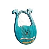 Harfe Instrument Mahagoni Saiteninstrument Tragbare 16 Saiten Lyre Harfe für Erwachsene Kinder Anfänger,Metall Saiten,Mit Stimmschlüssel Und Saiten,Tragetasche