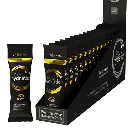 Torq Hydration - Lemon - Rapid Rehydration Electrolytes Powder Hypotonic Profile Running, Cycling, Sports Hydration Drink - Single Serve - Box of 15