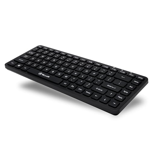 TELLUR Kabellose Tastatur, kabellose Mini-Tastatur für PC, Laptop, Smart-TV, 2,4 GHz Nano-USB-Empfänger, internationales QWERTY-Layout, leise und schlank (Schwarz)