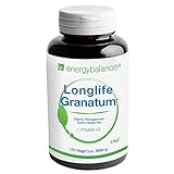 Longlife Granatum Nr. 1 - Vitamin K2 569mg - Grüntee Extrakt - Premiumqualität - Natürliche Form als MK-7 - Antioxidantien - Vegan - Glutenfrei - Ohne Zusatzstoffe - GVO-frei - 180 VegeCaps