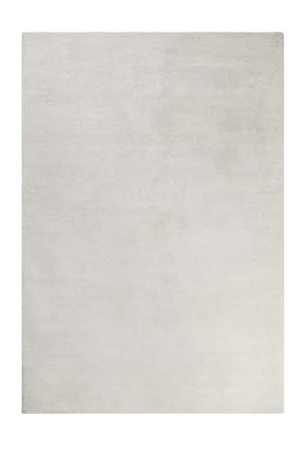 Kuschelig weicher Esprit Hochflor Teppich, bestens geeignet fürs Wohnzimmer, Schlafzimmer und Kinderzimmer LOFT(80 x 150 cm, hellgrau Creme)