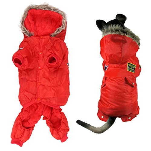Pssopp Haustier-Winter-Kostüm verdicken gepolsterter Hunde-Hoodie-Mantel-warme Hundedaunenjacke-Haustier-warme Kleidung Winter-Hundekleidung 3XL