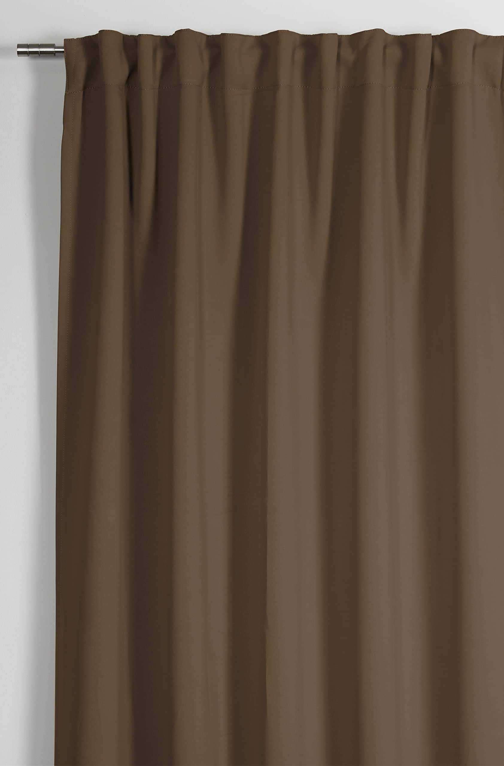 GARDINIA Vorhang mit integriertem Gardinenband, Gardine zur Abdunklung, Blickdicht, Verdunkelnd, Schallabsorbierend, Dimout, Taupe, 140 x 245 cm