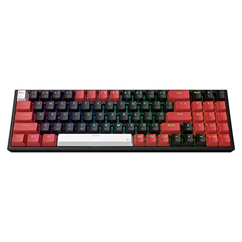 Redragon K628 Pro 75% Kabellose RGB-Gaming-Tastatur mit 3 Modi, 78 Tasten, Hot-swap-fähige Kompakte Mechanische Tastatur, Roter Schalter