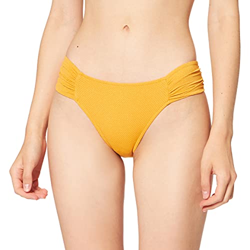Seafolly Damen Stardust Ruched Side Retro Bikinihose, Gold (Saffron Saffron), 36 (Herstellergröße: 10)