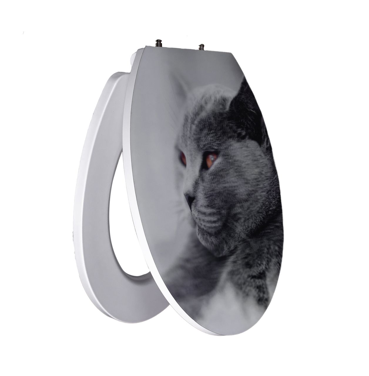Primaster WC-Sitz mit Absenkautomatik Katze 3D weiß