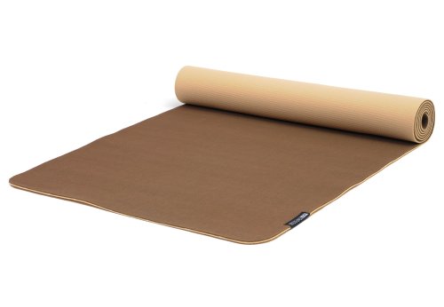 Yogistar Yogamatte Eco Deluxe - sehr rutschfest - Mocca/Creme