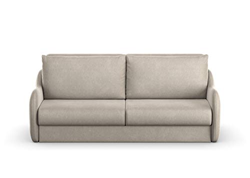 DOMO. Collection Sofa Echo, 2-Sitzer mit Hocker, Polstermöbel 200cm Sitzbreite, Funktionssofa, 224x107x96 cm, Couch in braun (stone)