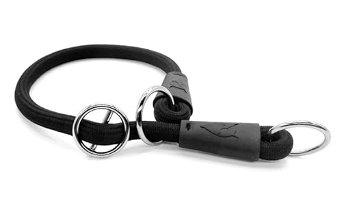Morso Half Slip Halsband voor Hond Soft Rope gerecycled Black zwart 55x1 cm