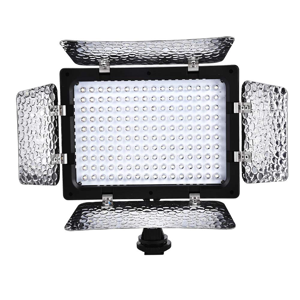 W160 Video Fotografie Licht Lampe Panel 6000K LED 1/4 "Schraubenloch mit 3 Diffusor für DSLR-Kamera DV-Camcorder