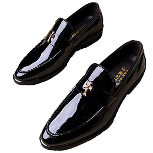 Herren Loafers Fashion Pointed Toe Flache Lackschuhe Schuhe Slip-On Party Rot Blau Einfarbig British Ankle Formal Schuhe