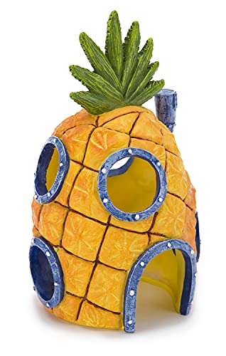 Penn-Plax Spongebob Schwammkopf offiziell Lizenziertes Aquarium Ornament – Spongebob's Ananashaus – groß