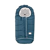 Nuvita 9605 Junior Welpen | Universal-Fußsack für Kinderwagen mit Tieren, perfekt für Kinder von 6 bis 36 Monaten (100 cm), kältebeständig bis -13 °C, blau
