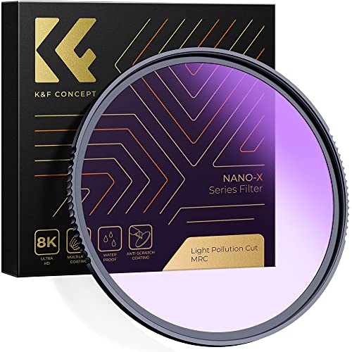 K&F Concept Slim Nano Nachtlicht Filter Kratzfest wasserdicht Antireflex Lichtverschmutzung 77mm
