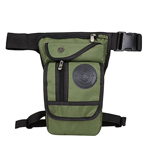 Beintasche,Beintasche Motorrad Männer Nylon Cross Body Fanny Bag Motorrad Reiter Hüftgürtel Beinbeutel Reisen Tropfen Oberschenkeltasche Taille Packtasche (Color : Green)