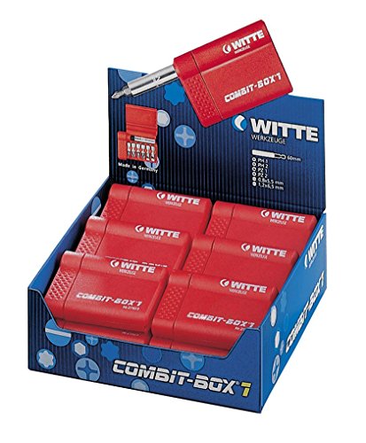 Witte 27624 Combit-Box 7, Bit-Set, Bitflex TIN PH-PZ Bit inklusive Bithalter, 7-teilig