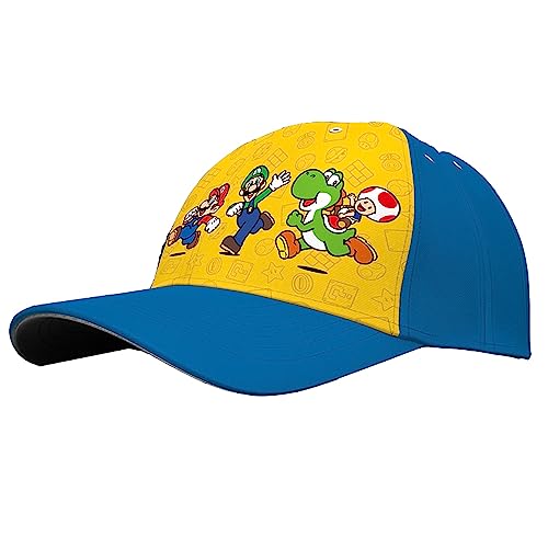 Super Mario School Hat, Yellow Baseball Cap for Kids Sun Protection, Polyester Adjustable Cap for Sporting Activities