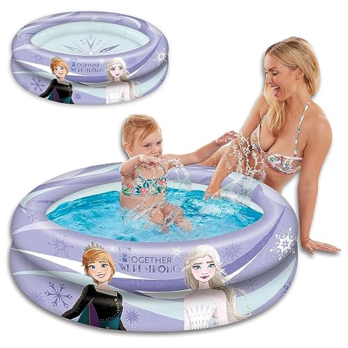 Smart Planet Planschbecken Frozen ELSA und Anna - 100 x 23 cm - 2-Ring-Pool Swimmingpool aufblasbar für Kinder Babypool zum Planschen für den Sommer #1