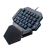 Einhand-Gaming-Tastatur, tragbare mechanische RGB-Schwarzlicht-Tastatur mit 35 Tasten und Makrodefinitionsfunktion Kompatibel mit Win10/8/7/Vista/ME/Mac/Linux/IBM