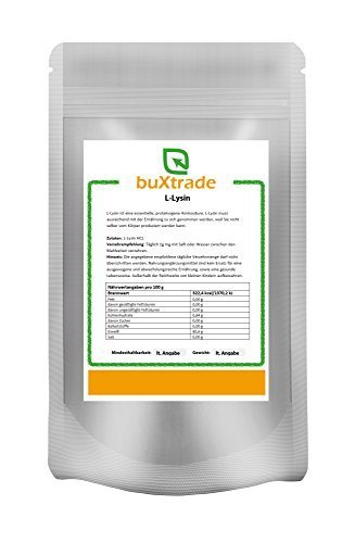 4 x 500 g L-Lysin Pulver | Aminosäure | Lysin HCL | Lysine | 100% rein 2 kg