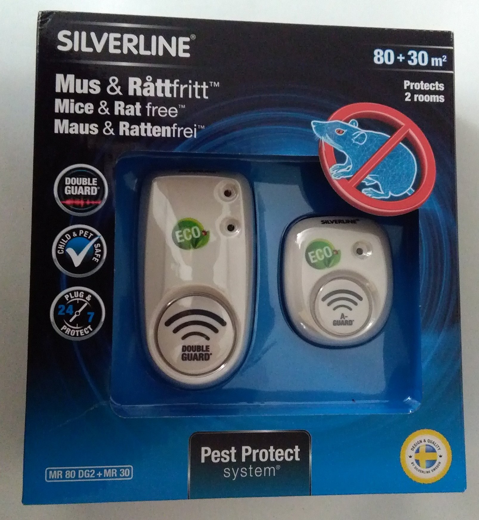 Silverline Mr 80 DG2 + Mr 30, 2 Geräte: 1 x 80 m² und 1 x 30 m² – Weiß