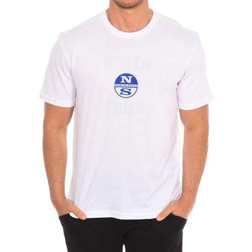 North Sails Weißes Herren T-Shirt aus Baumwolle, blank, XXL
