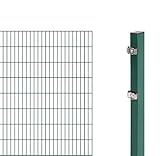 Alberts, grün 160 cm | Länge 2 m GAH 644154 Erweiterung zum Doppelstabmattenzaun Höhen-wahlweise in verschiedenen Farben | kunststoffbeschichtet