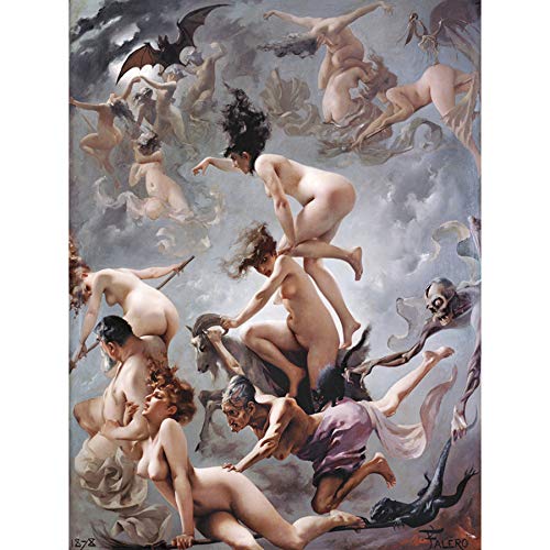 Falero Witches Going to Their Sabbath Painting Large XL Wall Art Canvas Print Malerei Wand