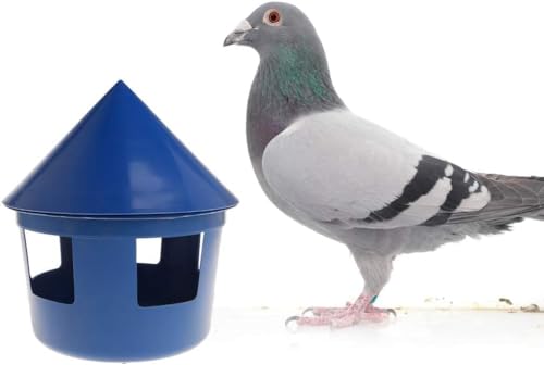 Blue Pigeon Feeder House Design Abdeckung Futterspender Sandkoffer Multifunktional Haustier Vögel Papagei Container Supplies Kunststoff Staubdicht Vogelfutterspender