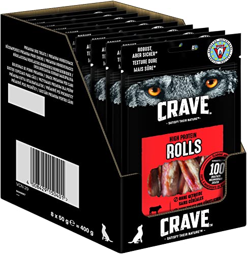 CRAVE™ Hund Beutel High Protein Rolls mit Rind 8 x 50g