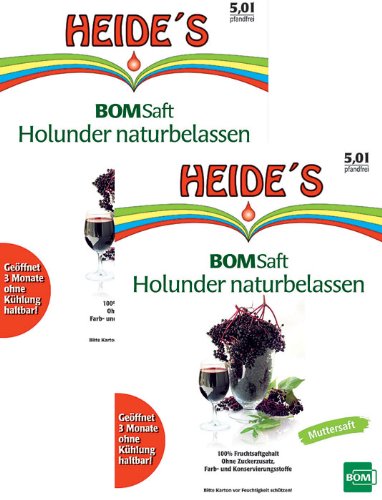 BOMSaft Holunder naturbelassen - Doppelpack -, 2 x 5 Liter