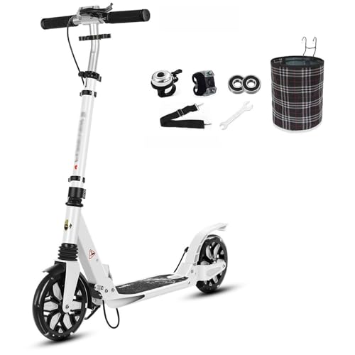Wheel Scooter Aluminium-Roller Mit LED Aufleuchten Räder & Tragegurt- Höhenverstellbarer & Klappbarer Cityroller-Bis Zu 150Kg Für Kinder Ab 8 Jahre 4