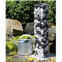 bellissa Wasserzapfsäule aus Metall - 95635 - Hochwertige Gabionen Wasserzapfstelle - Dekorative Garten-Wassersäule - 16 x 16 x 90 cm