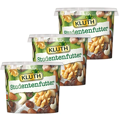 Kluth Studentenfutter Premium Snack reich an Vitamin E 300g 3er Pack
