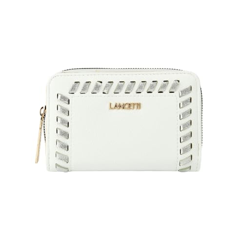 Lancetti Geräumige Damengeldbörse aus PU-Leder mit Geschenkbox, Weiß Kleiner Hügel, Casual