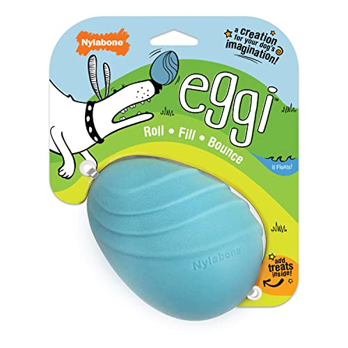 Nylabone Eggi Interaktives Hundespielzeug zur Bereicherung des Hundes, leichtes Quetschspielzeug für kreatives Spielen & Hundeübung