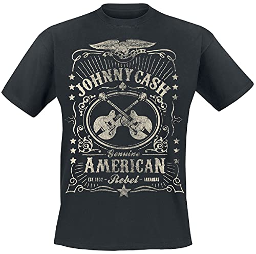 Johnny Cash American Rebel Männer T-Shirt schwarz XL 100% Baumwolle Band-Merch, Bands